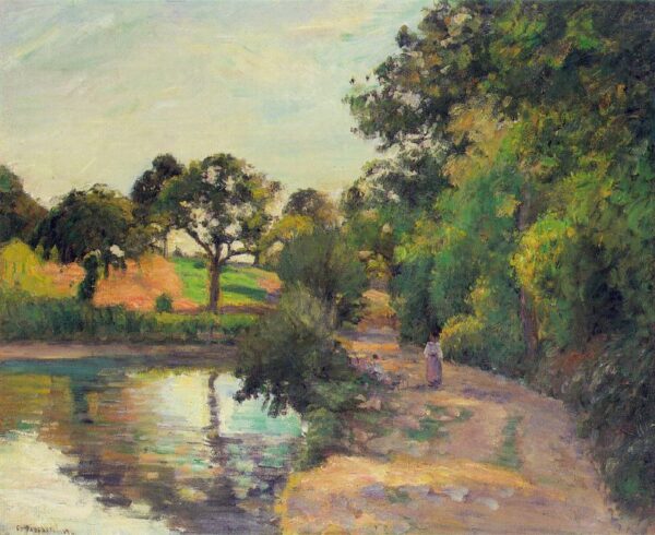 Pond at Montfoucault by Camille Pissarro, hand-painted oil painting reproduction