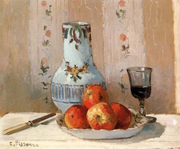 Still Life with Apples and Pitcher by Camille Pissarro, hand-painted oil painting reproduction