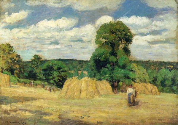 The Harvest at Montfoucault by Camille Pissarro, hand-painted oil painting reproduction