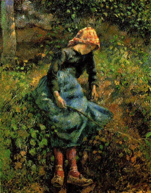 The Shepherdess by Camille Pissarro, hand-painted oil painting reproduction