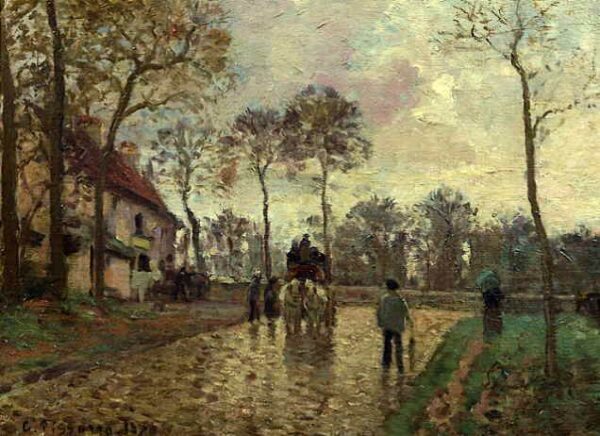 The Stage Coach at Louveciennes by Camille Pissarro, hand-painted oil painting reproduction