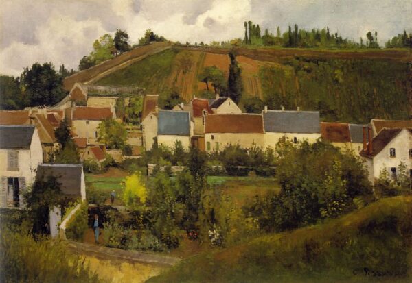 View of Hermitage by Camille Pissarro, hand-painted oil painting reproduction
