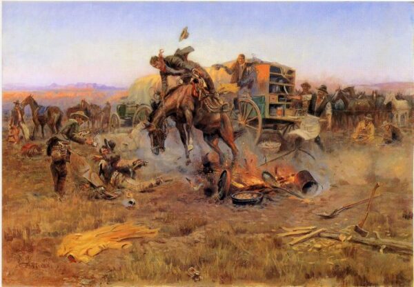 Camp Cook’s Troubles by Charles Marion Russell, hand-painted oil painting reproduction