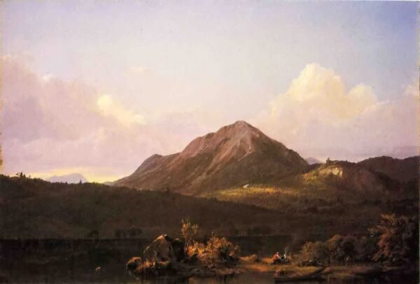 Camp Fire in the Maine Wilderness by Frederic Edwin Church, hand-painted oil painting reproduction