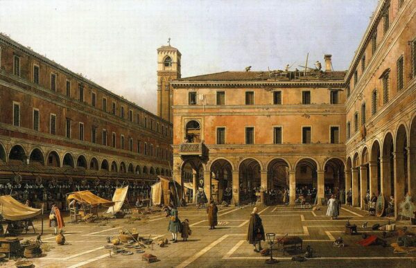 Campo di Rialto by Canaletto, hand-painted oil painting reproduction