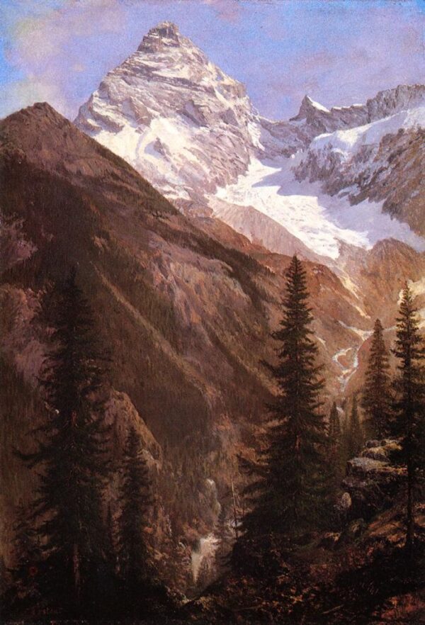 Canadian Rockies, Asulkan Glacier by Albert Bierstadt, hand-painted oil painting reproduction