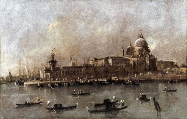 A View of the Entrance to the Grand Canal by Francesco Guardi, hand-painted oil painting reproduction