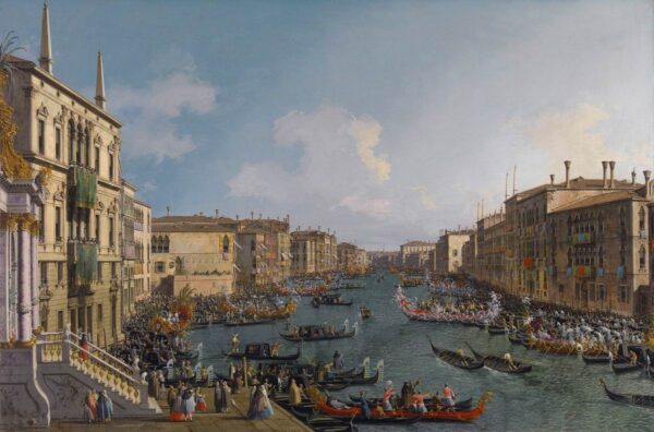 Canal Grande-A regatta by Canaletto, hand-painted oil painting reproduction