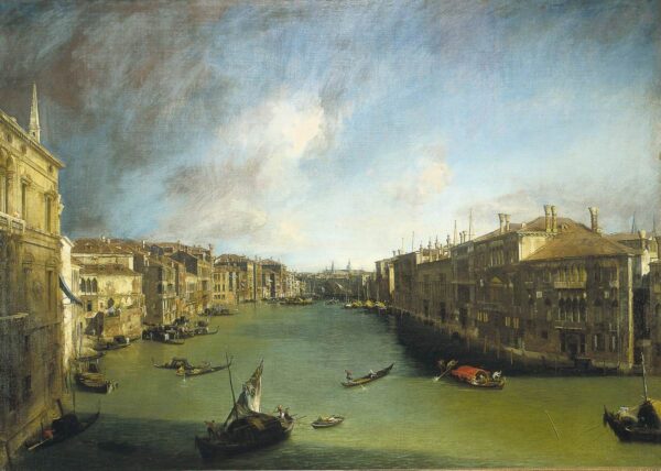 Canal Grande da Ca’ Balbi verso Rialto (1720-23) by Canaletto, hand-painted oil painting reproduction