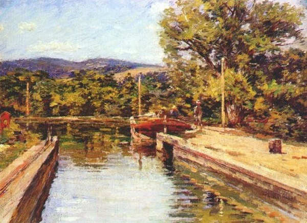 Canal Scene by Theodore Robinson, hand-painted oil reproduction