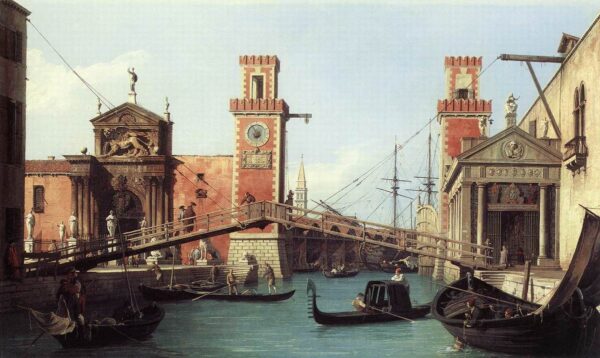 Canaletto View of the entrance to the Arsenal by Canaletto, hand-painted oil painting reproduction