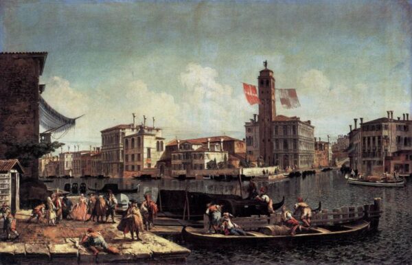 The Grand Canal with the Palazzo Labia and Entry to the Cannareggio by Michele Marieschi, hand-painted oil painting reproduction