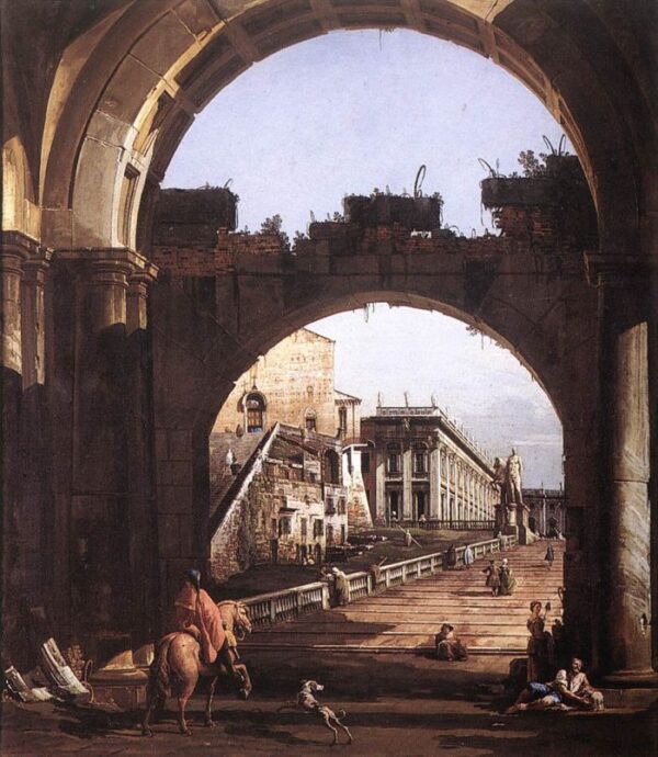 Capriccio of the Capitol by Bernardo Bellotto, hand-painted oil painting reproduction
