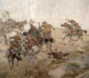 Capturing of the aul Akhtulga by Franz Roubaud, hand-painted oil painting reproduction