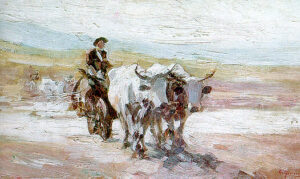 Car Cu Boi by Nicolae Grigorescu, hand-painted oil painting reproduction