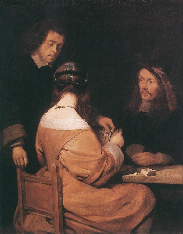 Card-Players by Gerard ter Borch, hand-painted oil painting reproduction