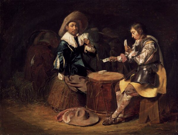 Card-Playing Soldiers by Willem Cornelisz Duyster, hand-painted oil painting reproduction