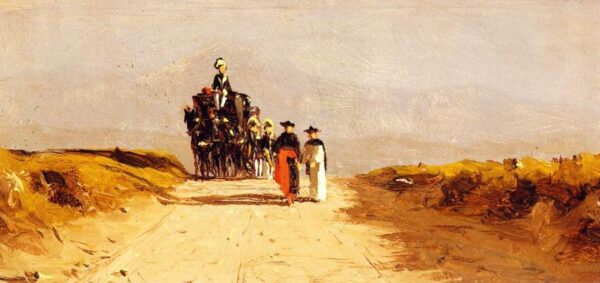 Cardinal’s Coach on the Campagna by Sanford Robinson Gifford, hand-painted oil painting reproduction