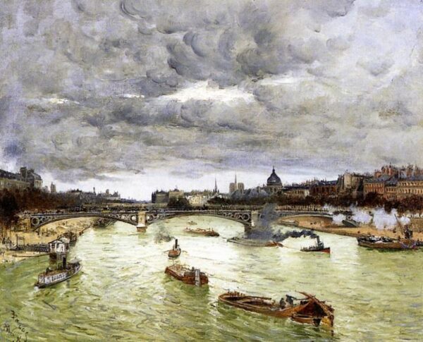 The Seine at Paris with the Pont du Carousel by Frank Myers Boggs, hand-painted oil painting reproduction