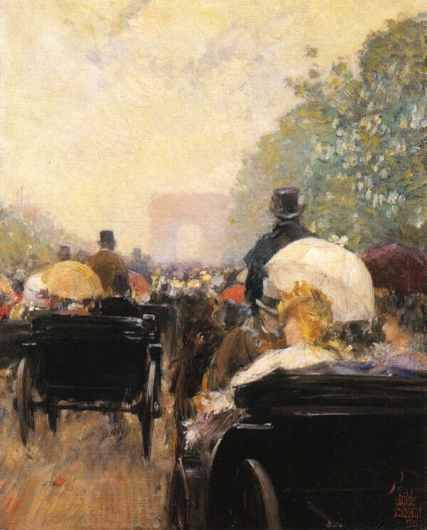 Carriage Parade by Frederick Childe Hassam, hand-painted oil painting reproduction