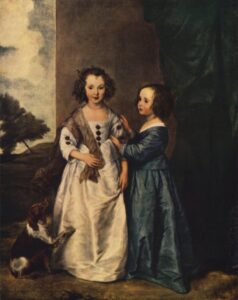 Portrait of Philadelphia and Elisabeth Cary by Sir Anthony van Dyck, hand-painted oil painting reproduction