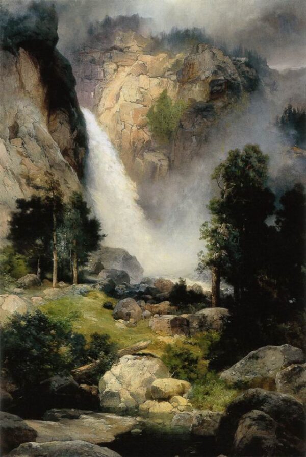 Cascade Falls Yosemite by Thomas Moran, hand-painted oil painting reproduction