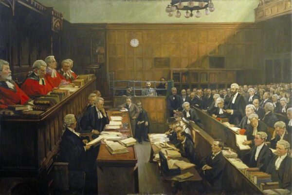 High Treason, Court of Criminal Appeal, the Trial of Sir Roger Casement by John Lavery, hand-painted oil painting reproduction