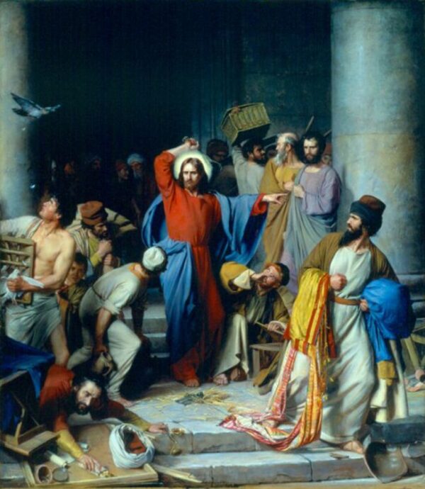 Casting out the Money Changers by Carl Heinrich Bloch, hand-painted oil reproduction