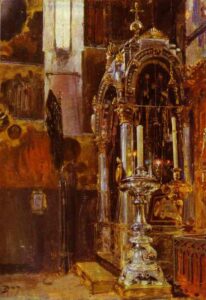 The Shrine Of The Metropolitan Iona In The Uspensky Cathedral by Vasiliy Polenov, hand-painted oil painting reproduction