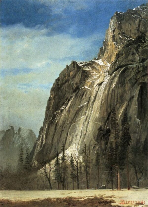 Cathedral Rocks, A Yosemite View by Albert Bierstadt, hand-painted oil painting reproduction
