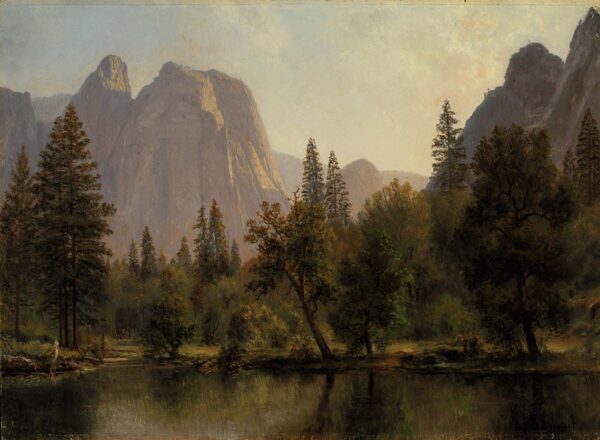 Cathedral Rocks, Yosemite Valley by Albert Bierstadt, hand-painted oil painting reproduction