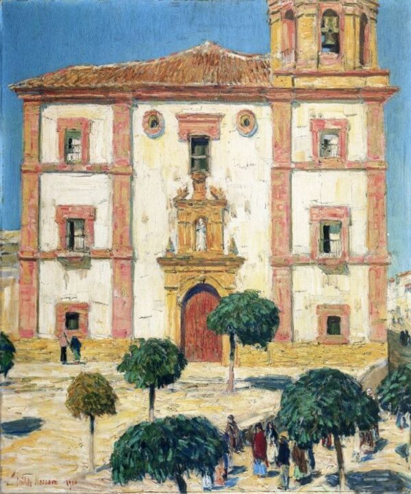 Cathedral at Ronda by Frederick Childe Hassam, hand-painted oil painting reproduction