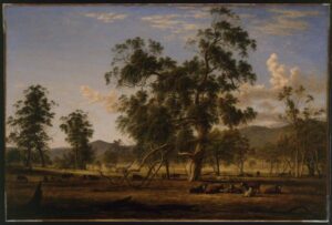 Australian Landscape with Cattle by John Glover, hand-painted oil painting reproduction