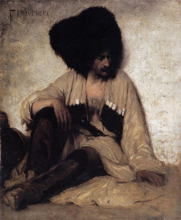Caucasian Soldier by Frank Duveneck, hand-painted oil painting reproduction