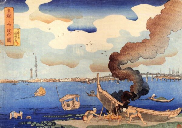 Caulking Boats by Utagawa Kuniyoshi, hand-painted oil painting reproduction