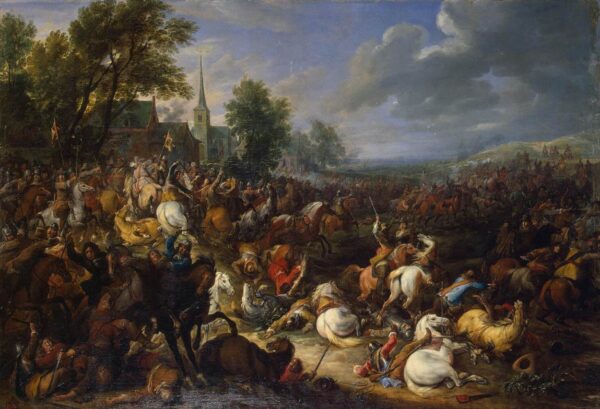Cavalry Engagement by Adam Frans van der Meulen, hand-painted oil painting reproduction