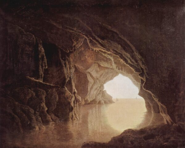 Cave in the Evening by Joseph Wright, hand-painted oil painting reproduction