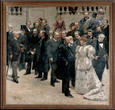 A Portrait Group of Parisian Celebrities by Alfred Stevens, hand-painted oil reproduction