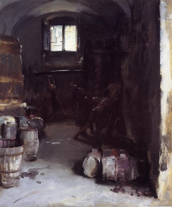 Pressing the Grapes, Florentine Wine Cellar by John Singer Sargent, hand-painted oil reproduction