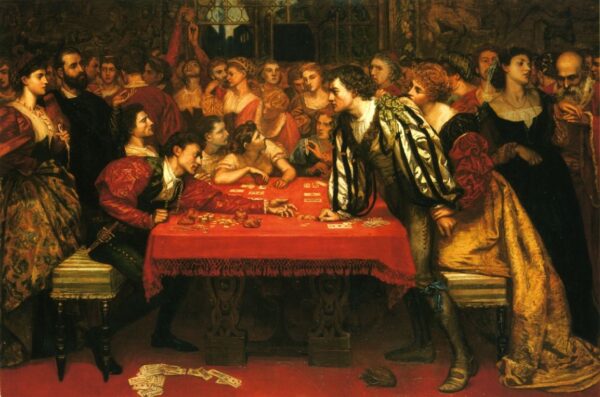 A Venetian Gaming-House in the Sixteenth Century by Valentine Cameron Prinsep, hand-painted oil painting reproduction