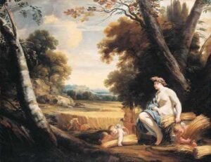 Ceres And Harvesting Cupids by Simon Vouet, hand-painted oil painting reproduction