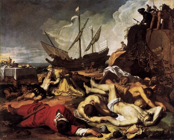 Charikleia and Theagenes by Abraham Bloemaert, hand-painted oil painting reproduction