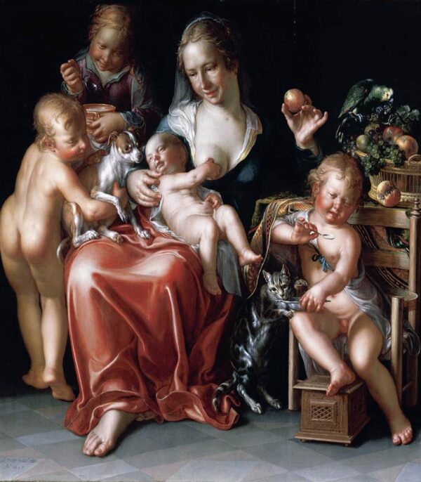Charity by Joachim Wtewael, hand-painted oil painting reproduction
