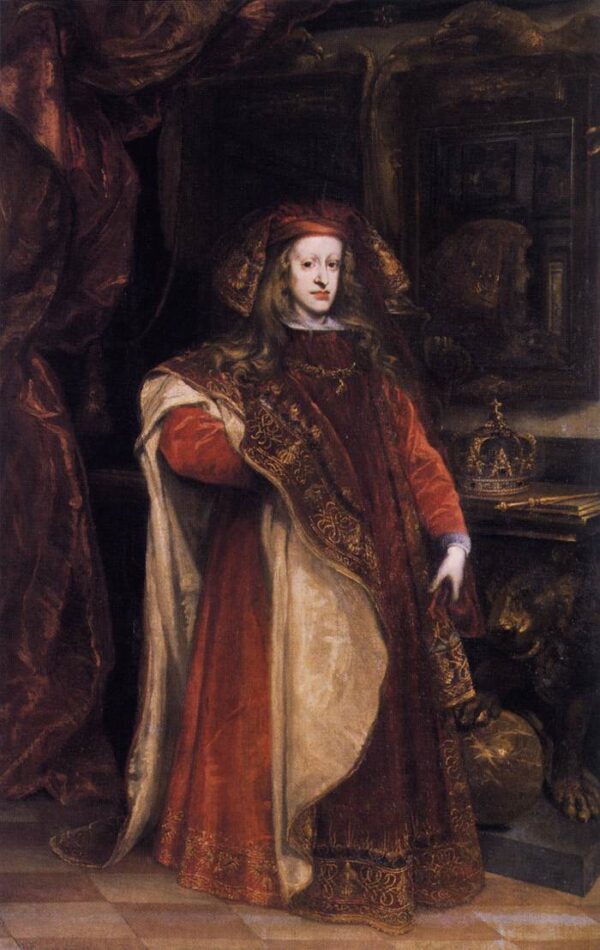 Charles II as Grandmaster of the Golden Fleece by Juan Carreño de Miranda, hand-painted oil painting reproduction