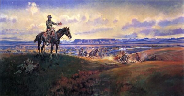 Charles M. Russell and His Friends by Charles Marion Russell, hand-painted oil painting reproduction
