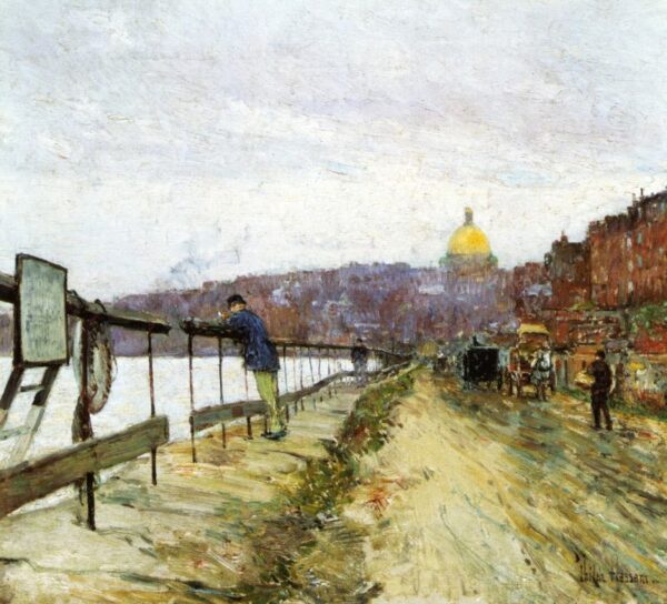 Charles River and Beacon Hill by Frederick Childe Hassam, hand-painted oil painting reproduction