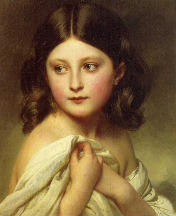 A Young Girl Called Princess Charlotte by Franz Xavier Winterhalter, hand-painted oil painting reproduction