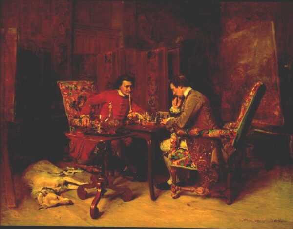 Chess Players by Jean-Louis Ernest Meissonier, hand-painted oil painting reproduction