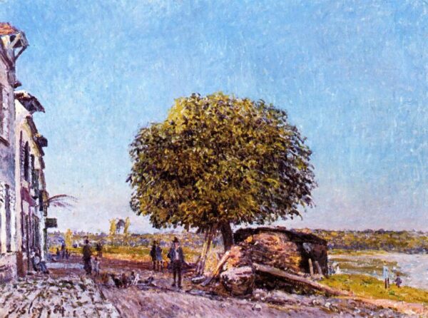Chestnut Tree at Saint-Mammes by Alfred Sisley, hand-painted oil painting reproduction