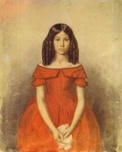 Portrait of N. P. Zhdanovich as a Child by Pavel Fedotov, hand-painted oil painting reproduction